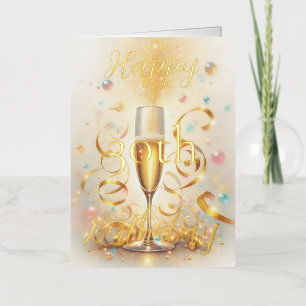 Bruisende Chanpagne Gouden Slierten Mijlpaal Verja Folie Wenskaart