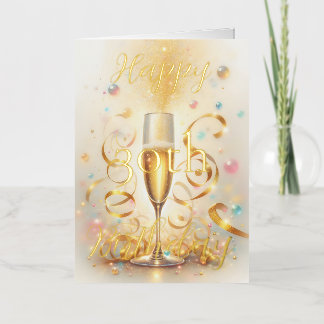 Bruisende Chanpagne Gouden Slierten Mijlpaal Verja Folie Wenskaart