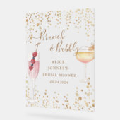 Bruisende Cocktails Gouden Glitter Bruidsbrunch Acryl Bord (Hoek)