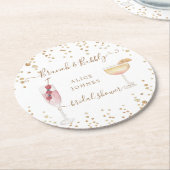 Bruisende cocktails gouden glitters bruidsbrunch ronde kartonnen onderzetter (Gebogen)