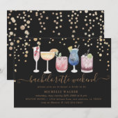 bruisende cocktails gouden vrijgezellenweekend kaart (Voorkant / Achterkant)