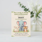 Bruisende dierentuin verjaardagskaart briefkaart (Staand voorkant)