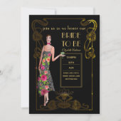 Bruisende Jaren 20 Flapper Art Deco Gatsby Bruidsd Kaart (Voorkant)