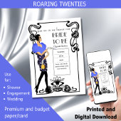 Bruisende Jaren 20 Flapper Art Deco Gatsby Bruidsd Kaart