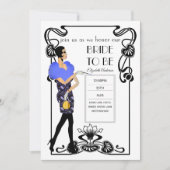 Bruisende Jaren 20 Flapper Art Deco Gatsby Bruidsd Kaart (Voorkant)