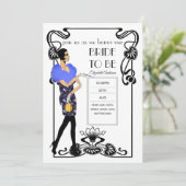Bruisende Jaren 20 Flapper Art Deco Gatsby Bruidsd Kaart (Staand voorkant)