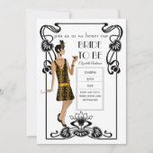 Bruisende Jaren 20 Flapper Art Deco Gatsby Bruidsd Kaart (Voorkant)