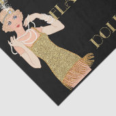 Bruisende Jaren 20 Flapper Goud Glitter Zwart Retr Tissuepapier (Detail)