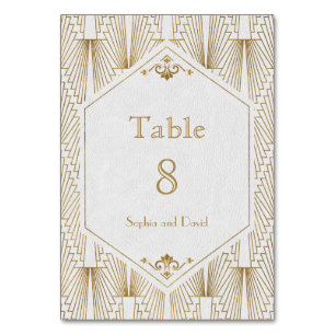 Bruisende Jaren 20 Great Gatsby Art Deco TAFELNUMM Kaart