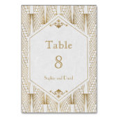 Bruisende Jaren 20 Great Gatsby Art Deco TAFELNUMM Kaart (Achterkant)