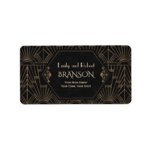 Bruisende Jaren 20 Great Gatsby Art Deco Trouwadre Etiket