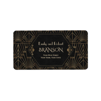 Bruisende Jaren 20 Great Gatsby Art Deco Trouwadre Etiket