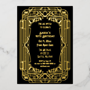 Bruisende jaren 20 kunst grote Gatsby Art Deco Ver Folie Uitnodiging