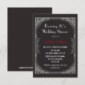 Bruisende Jaren 20 Zwarte - 3x5 Trouwfeest Uitnodi Kaart (Voorkant / Achterkant)