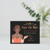 Bruisende Jaren Twintig Afro-Amerikaanse Flapper O Kaart (Staand voorkant)