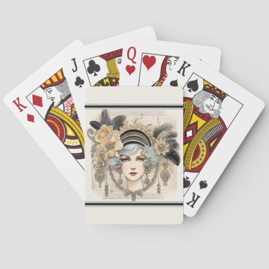 Bruisende Jaren Twintig Flapper Pokerkaarten (Achterkant)