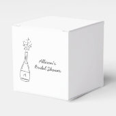 Bruisende knallende champagnefles Bruidsdouche Bedankdoosjes (Voorkant Zijde)