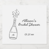 Bruisende knallende champagnefles Bruidsdouche Sparkling Wijnetiket (Enkel label)