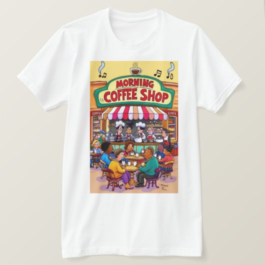 Bruisende koffie in de ochtend vibes t-shirt (Design voorkant)