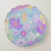 Bruisende madeliefjes binnen/buiten rond Sierkusse Rond Kussen (Achterkant)