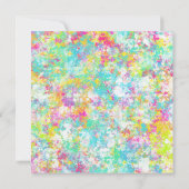 Bruisende multikleurige trouwuitnodiging met vet a save the date (Achterkant)