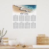 Bruisende Oceaangolven Kust Bruiloft Zitplaats Gra Poster (Keuken)