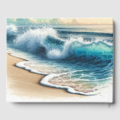 Bruisende Oceaangolven Kust Strand Bruiloft Gastenboek (Achterkant)