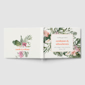 Bruisende Perzikroze Tropische Bloemenuitvaart Gastenboek (Volledig)