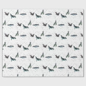 Bruisende Pinguïns Inpakpapier (kies kleur) (Vlak)