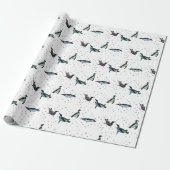 Bruisende Pinguïns Inpakpapier (kies kleur) (Uitgerold)