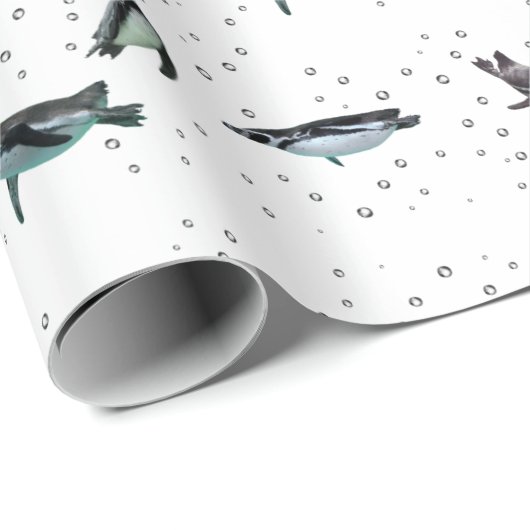 Bruisende Pinguïns Inpakpapier (kies kleur) (Rol Hoek)