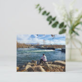 Bruisende rivier natuurtafereel briefkaart (Staand voorkant)