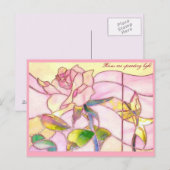 Bruisende Roze Verjaardags POSTCARD Briefkaart (Voorkant / Achterkant)