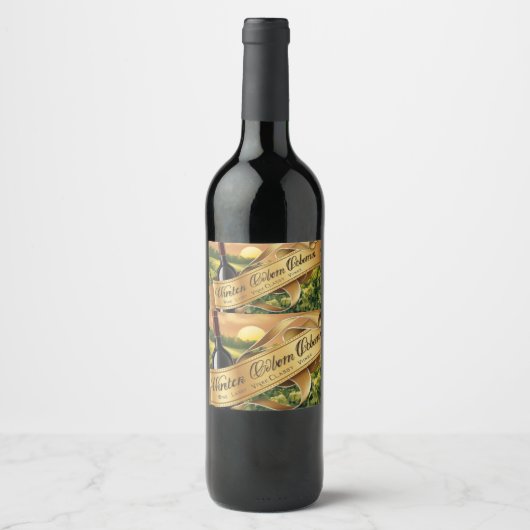 Bruisende Roze Wijn Bruiloft Feest Mini Bruiswijn Etiket (Voorkant)