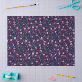 Bruisende rozen tuin inpakpapier met glazuur-ontwe tissuepapier