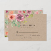 Bruisende Rustieke Zomer Bloemstuk RSVP-reactiekaa RSVP Kaartje (Voorkant / Achterkant)
