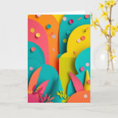 Bruisende Tuinfeest met Confetti Kaart (Gele Bloem)