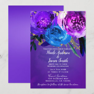 Bruisende Ultra Violet Paarse Bloemrijke Fantasie Kaart