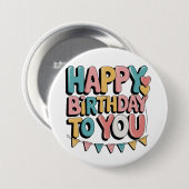 Bruisende Verjaardag Ronde Button 7,6 Cm (Voorkant /achterkant)
