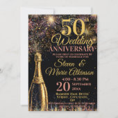 Bruisende viering 50ste trouwdag kaart (Voorkant)