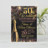 Bruisende viering 50ste trouwdag kaart (Staand voorkant)