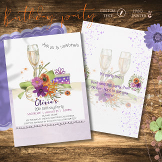 Bruisende waterverf bloemenkalender verjaardagsfee kaart