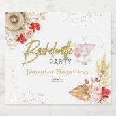 Bruisende wijnlabels | Bachelorette Boho Cocktail Sparkling Wijnetiket (Enkel label)