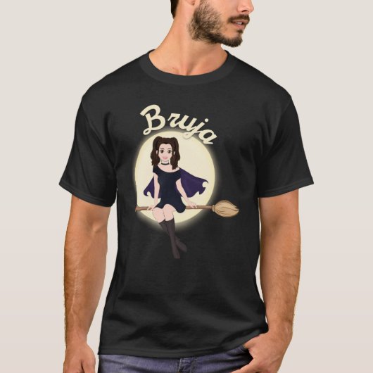 Bruja Latina Witch Mexican Curandera Chola Playera T-shirt (Voorkant)