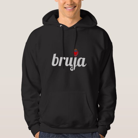 BRUJA MET MILAGRO HEART HOODIE (Mannen Style) (Voorkant)