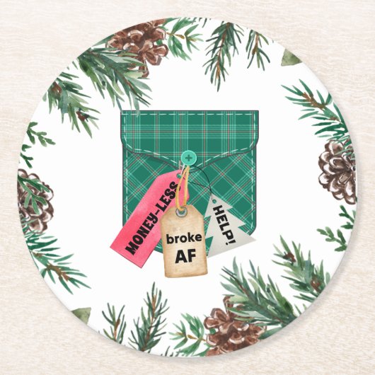 Bruk Pocket Christmas Paper Onderzetters (Voorkant)