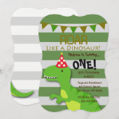 Brul als een dinosaurus verjaardagsuitnodiging kaart (Voorkant / Achterkant)