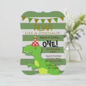 Brul als een dinosaurus verjaardagsuitnodiging kaart (Staand voorkant)