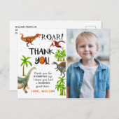 Brul Dinosaur Jungle Verjaardag Foto Bedankt Briefkaart (Voorkant / Achterkant)