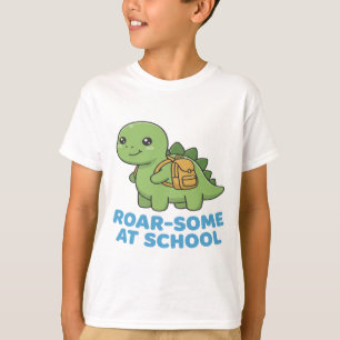 Brul-groot op school Cute Dinosaur met Rugzak T-shirt